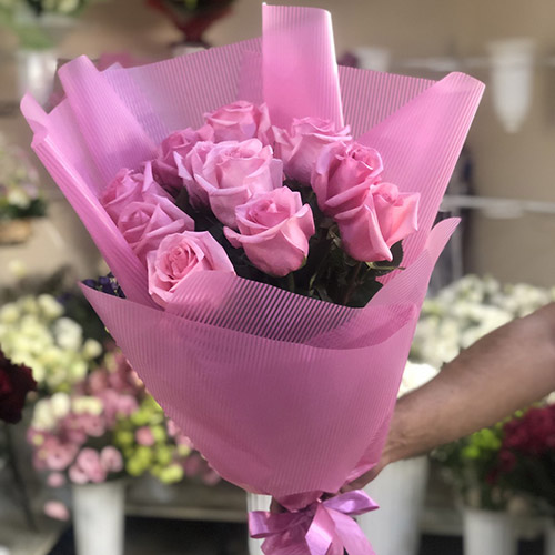 11 рожевих троянд "Аква" фото