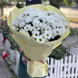 Фото товару 15 гілок білої хризантеми