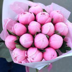 Фото товару 15 розовых пионов